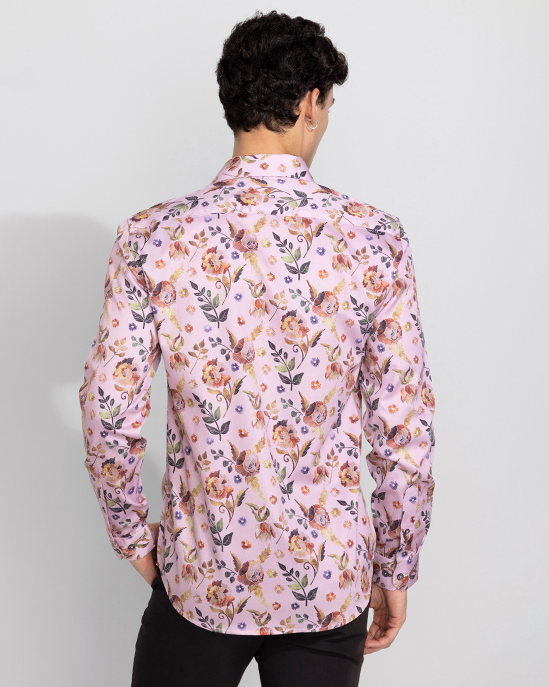 Buy Mens Peach Seasonal Floral Printed Slim Fit Shirt For Men Pink Online At Bewakoof 2322