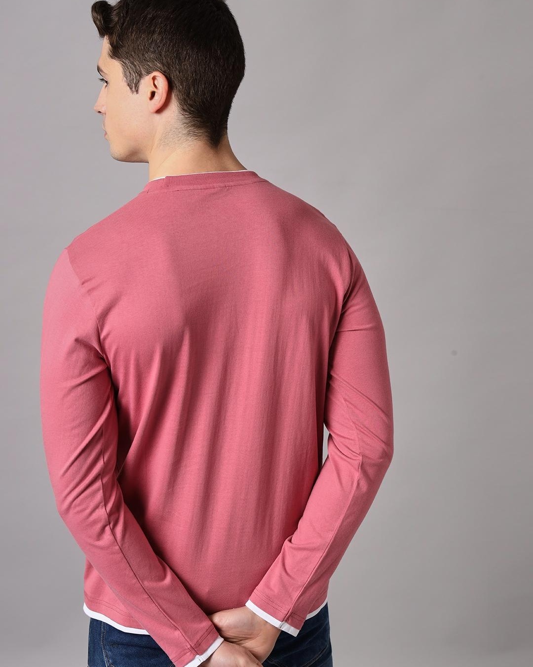 Shop Men's Pink T-shirt-Back