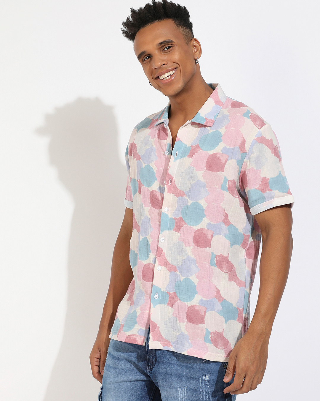 Shop Men's Pink Abstract Printed Shirt-Back