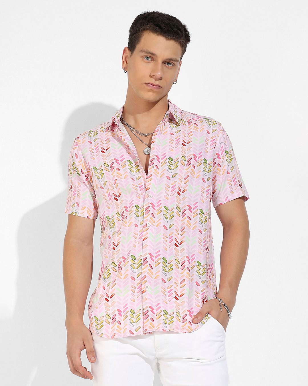 Shop Men's Pink All Over Printed Shirt-Back