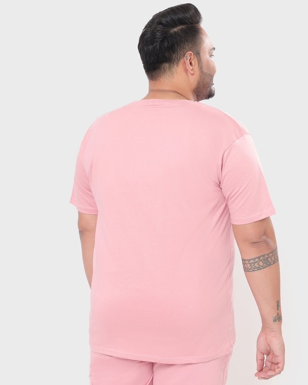 Shop Men's Pink Certified Troublemakers Graphic Printed Plus Size T-shirt-Back