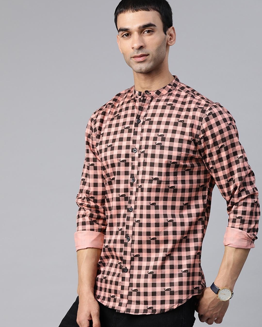 Shop Men's Pink Checked Shirt-Back