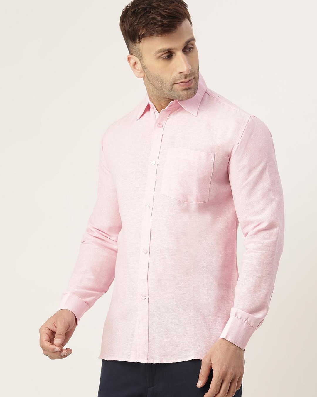 Shop Men's Pink Cotton Shirt-Back