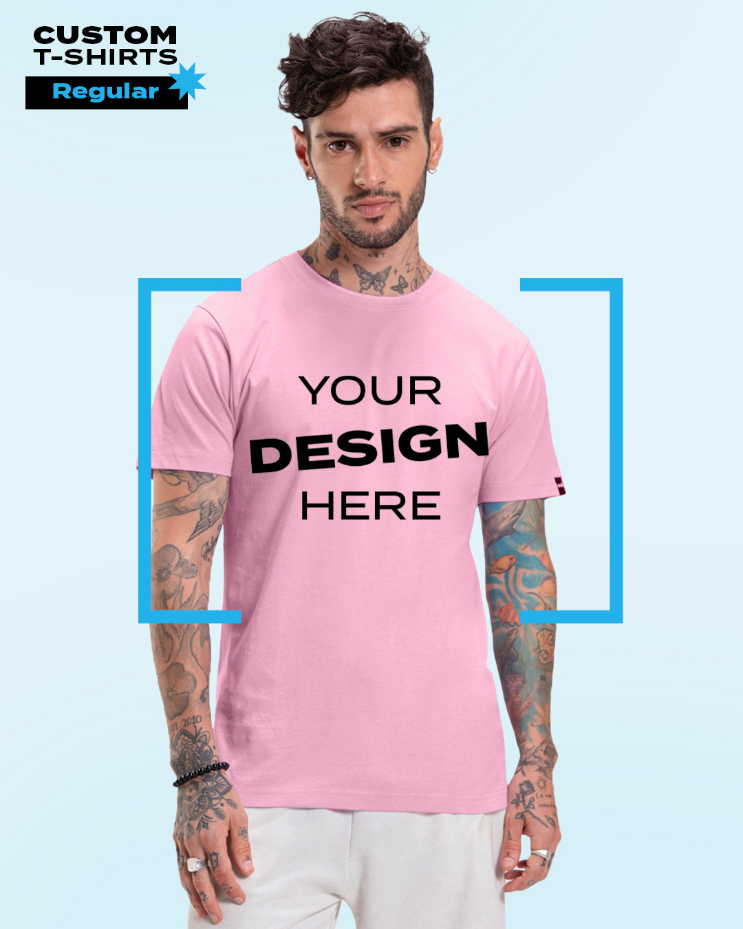 Buy Mens Pink Customizable T Shirt Online At Bewakoof 