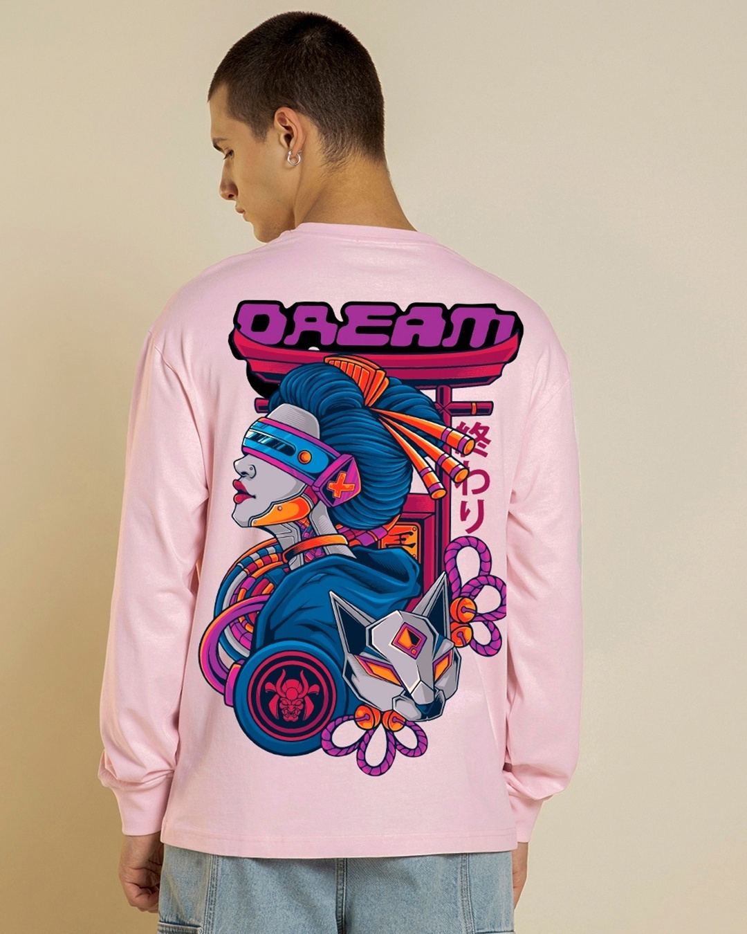 Buy Men's Pink Cyborg Dreams Graphic Printed Oversized T-shirt Online ...