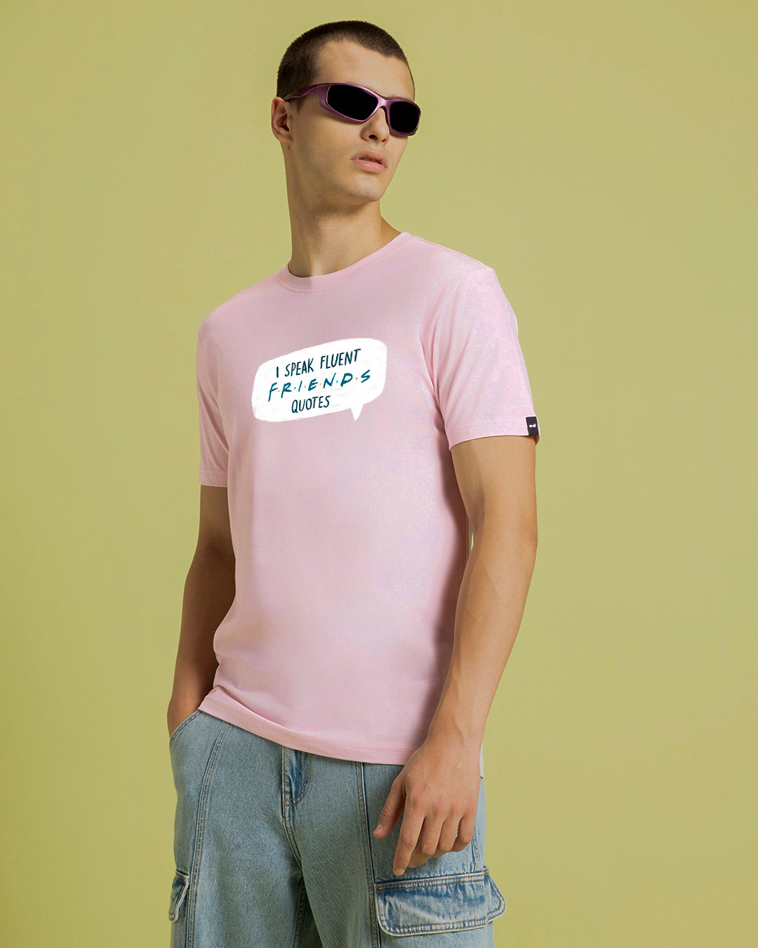Shop Men's Pink Forever Friends Graphic Printed T-shirt-Back