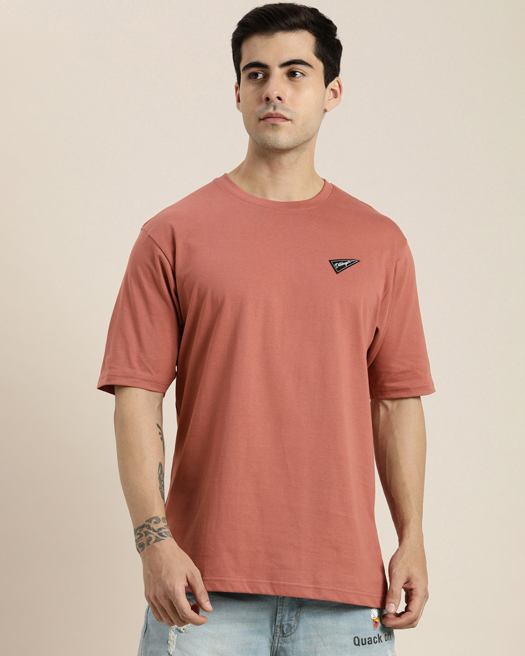Buy Men's Pink Graphic Printed Oversized Tshirt Online at Bewakoof