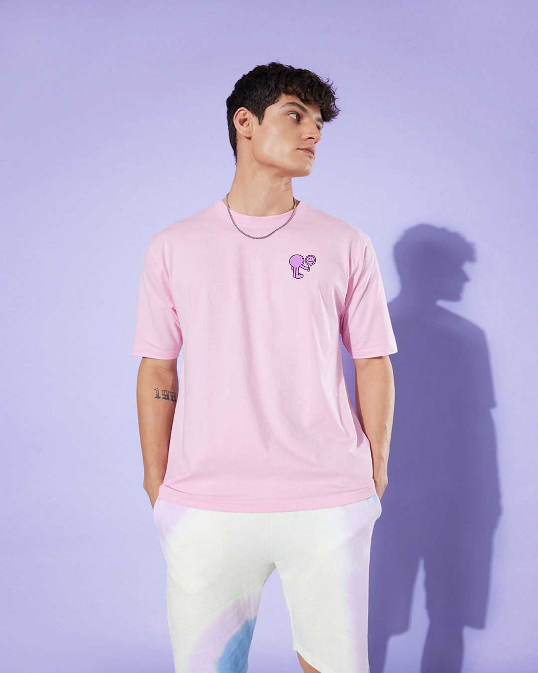 Buy Men's Pink Graphic Printed Oversized Tshirt Online at Bewakoof