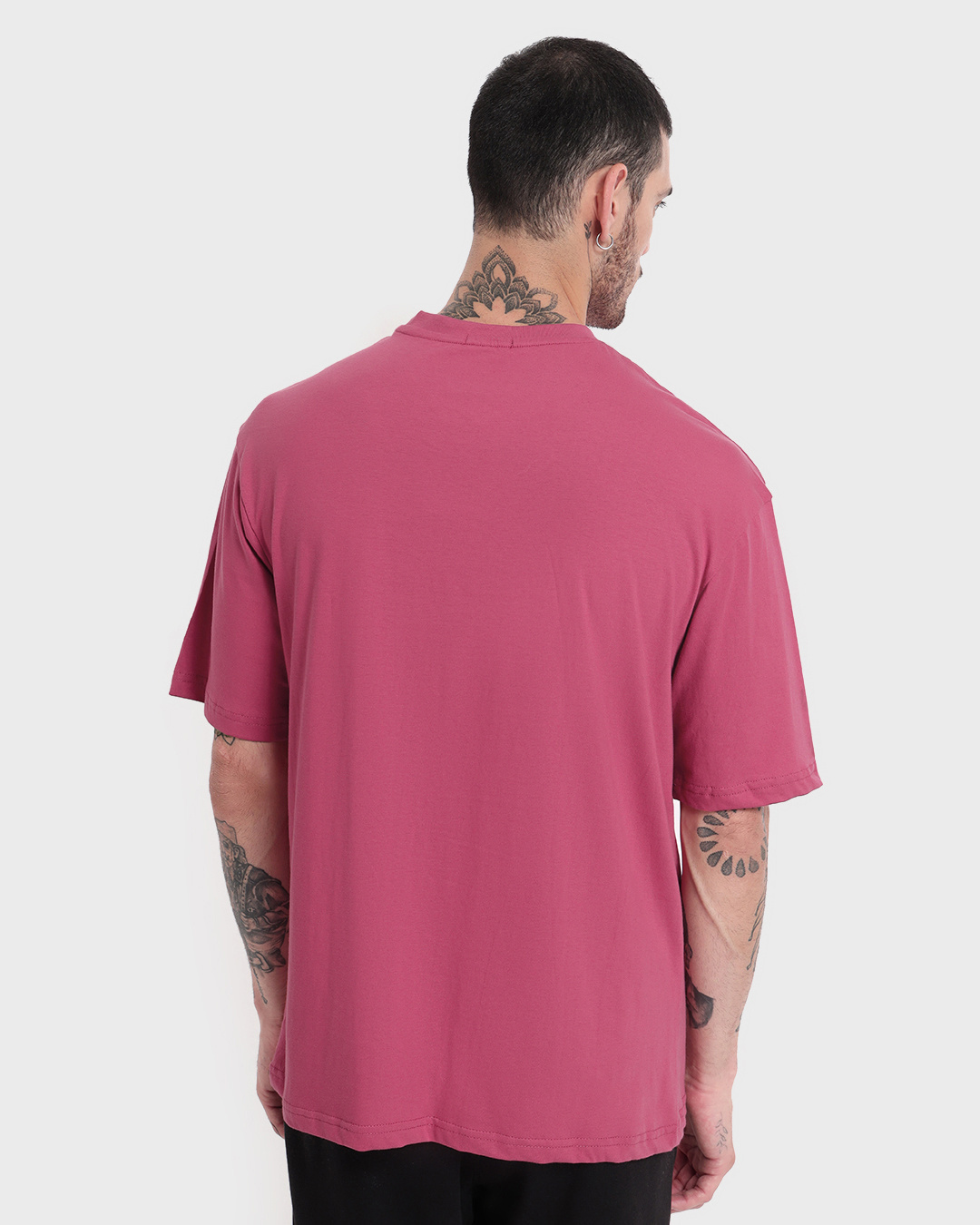 Buy Men's Pink Chicago Typography Oversized T-shirt Online at Bewakoof