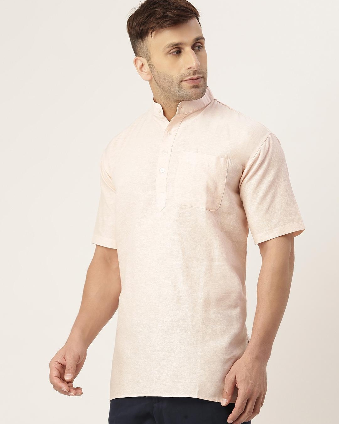 Shop Men's Pink Kurta-Back