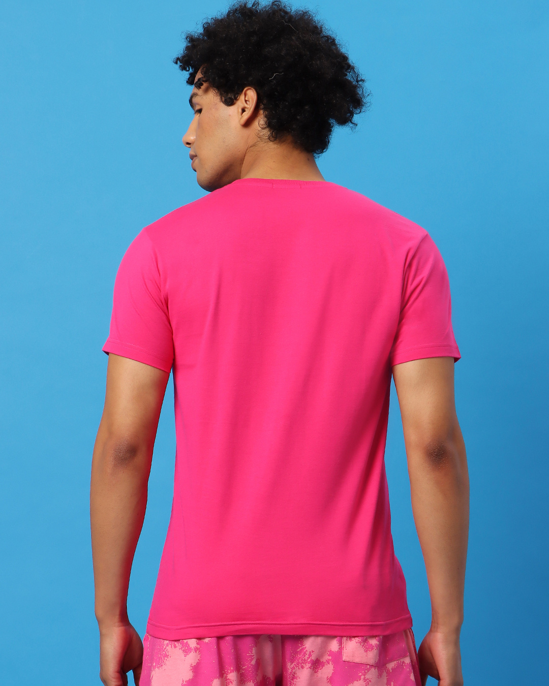 Shop Men's Pink Logo Batman (BML) (GID) T-shirt-Back