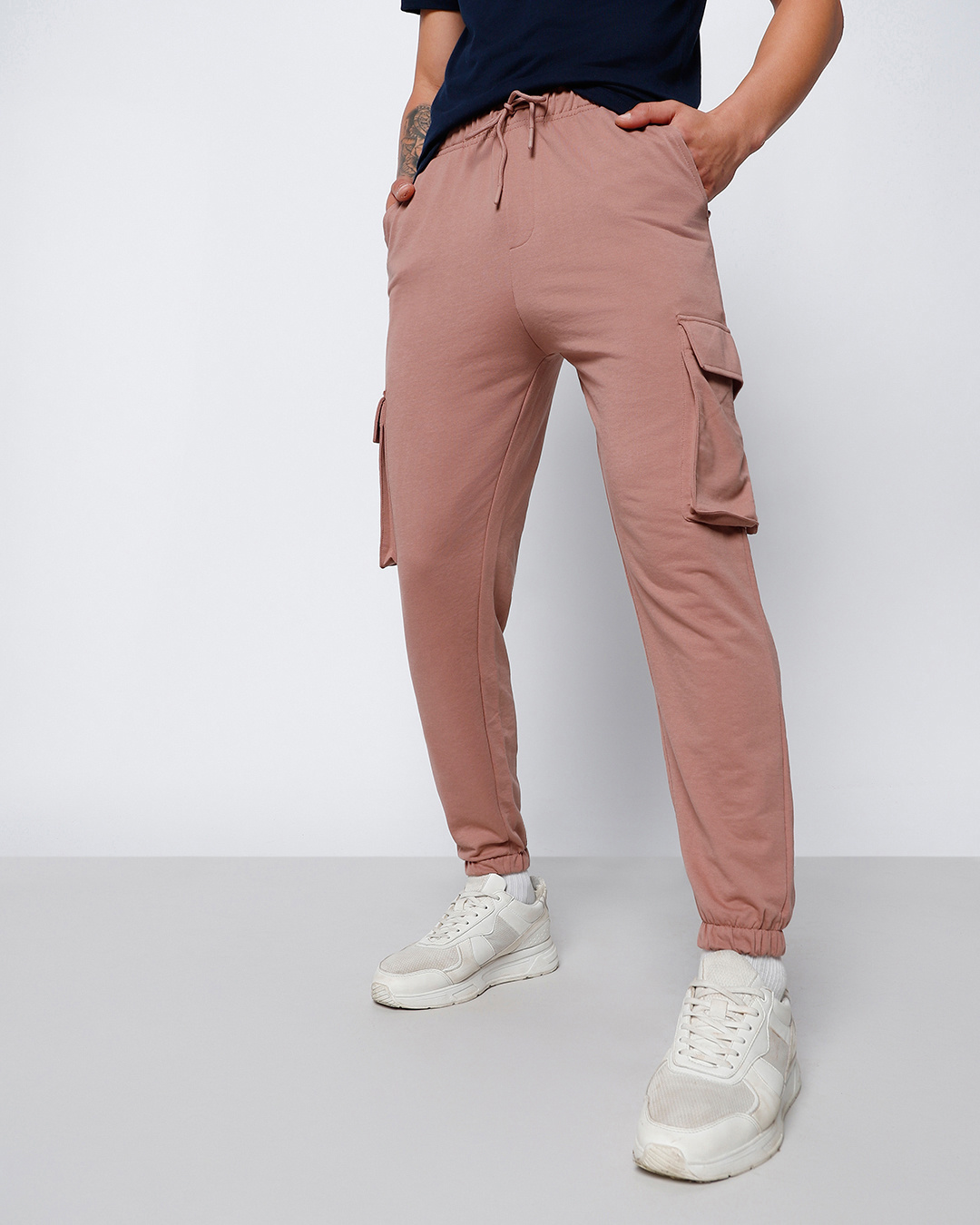 Pink Rose And Peony Floral Men's Joggers