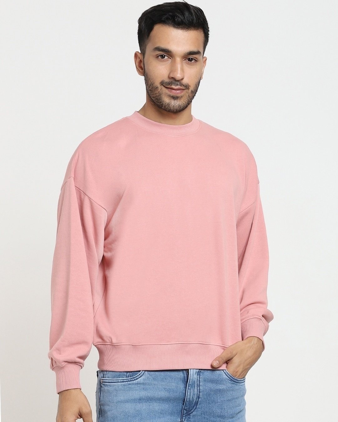 Shop Men's Pink Oversized Sweatshirt-Back