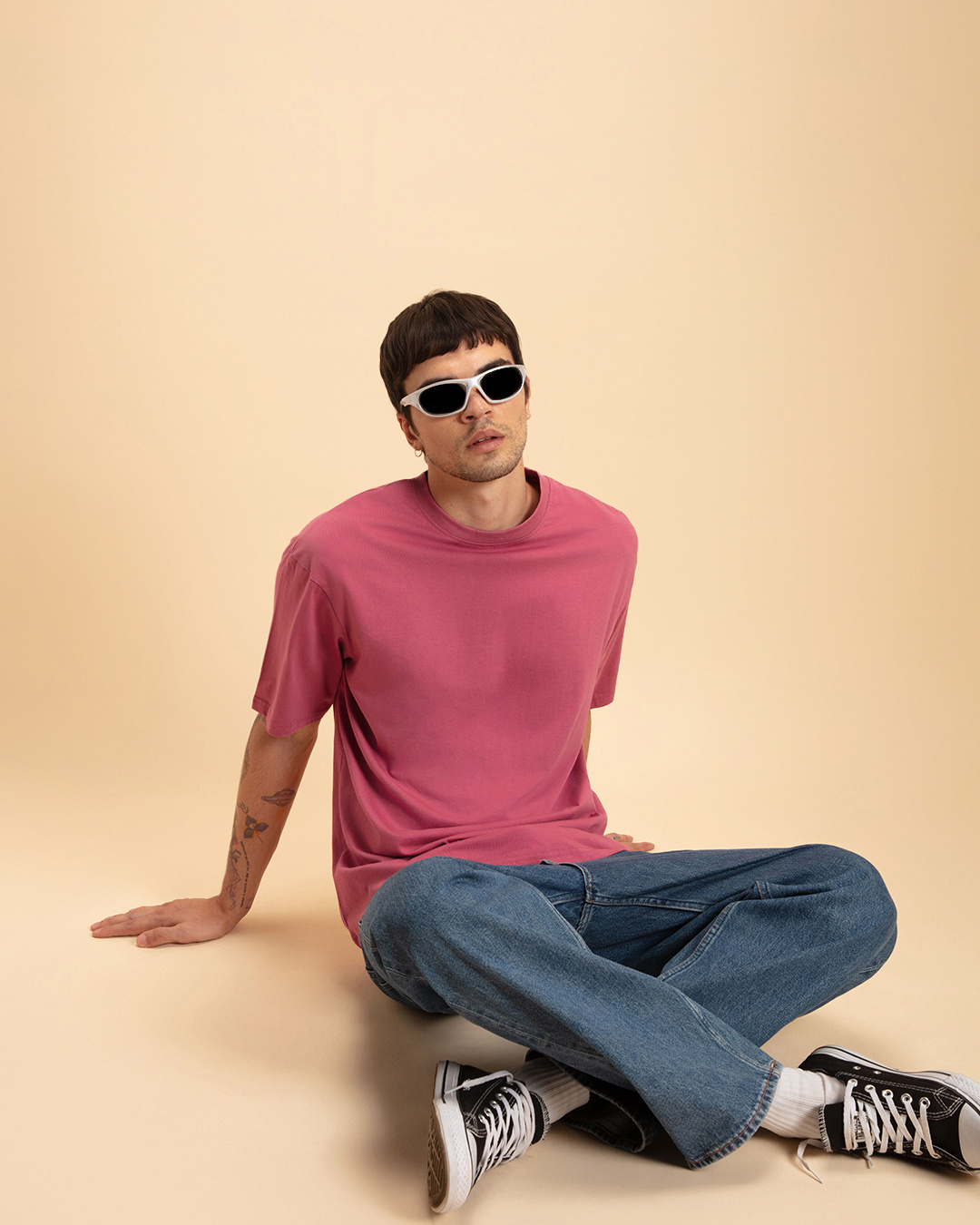 Buy Men's Pink Oversized T-shirt Online at Bewakoof