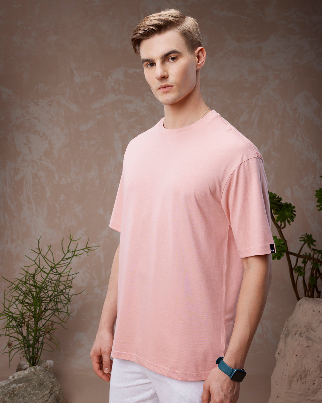 Shop Men's Pink Oversized T-shirt-Back