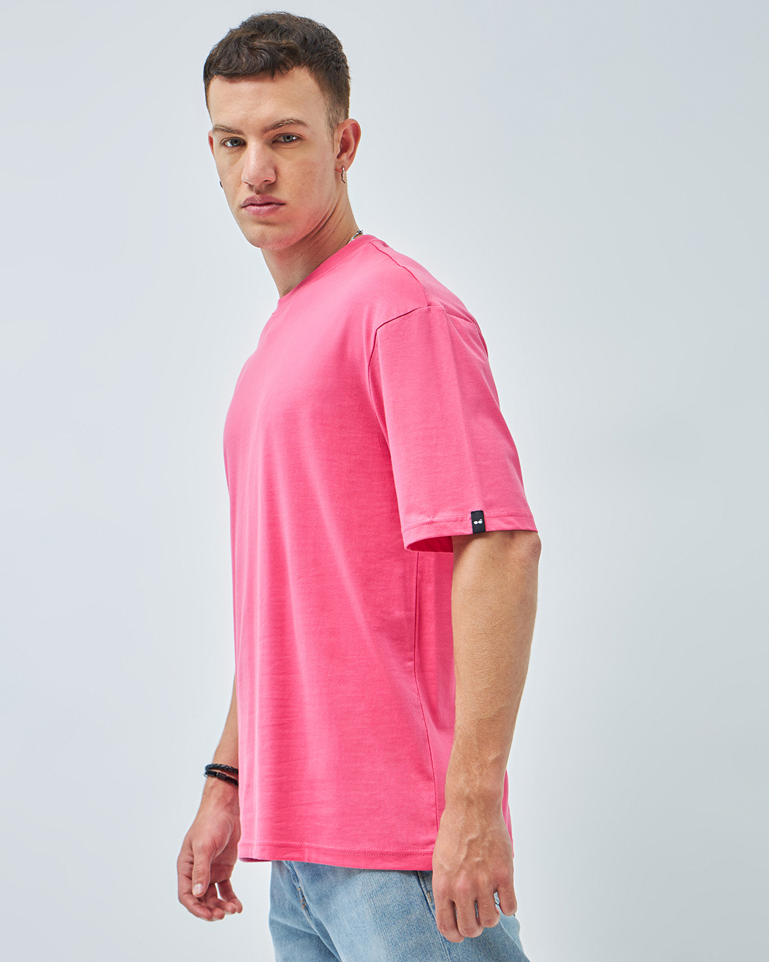 Shop Men's Pink Oversized T-shirt-Back