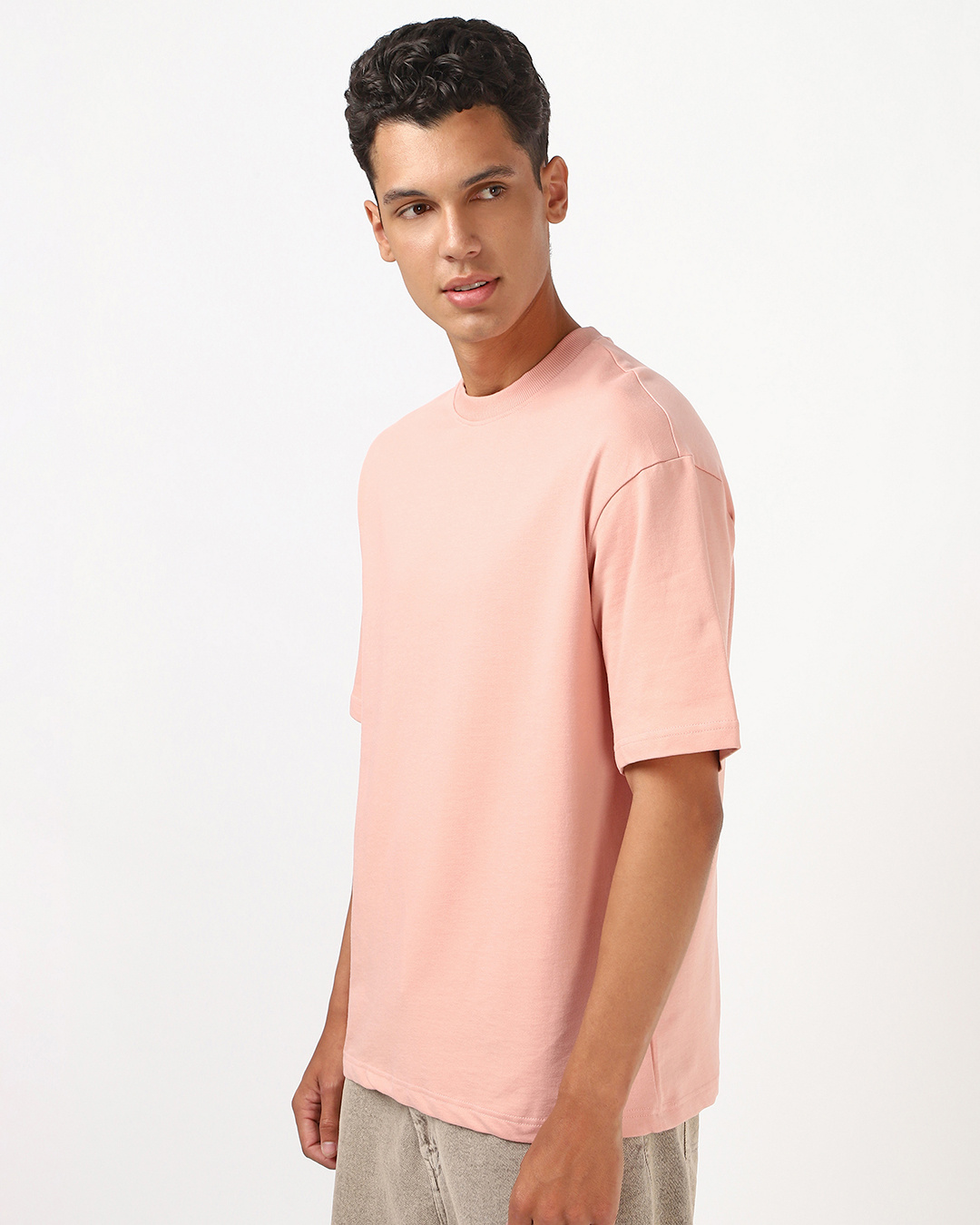 Shop Men's Pink Oversized T-shirt-Back