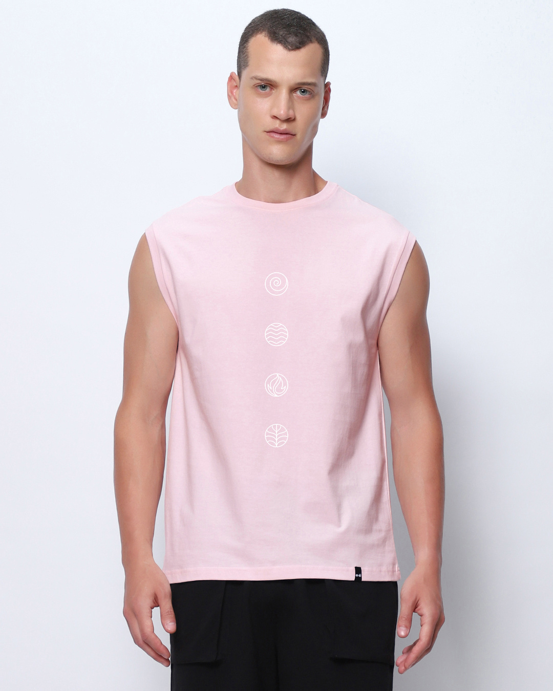 Shop Men's Pink Peace Seeker Graphic Printed Boxy Fit Vest-Back