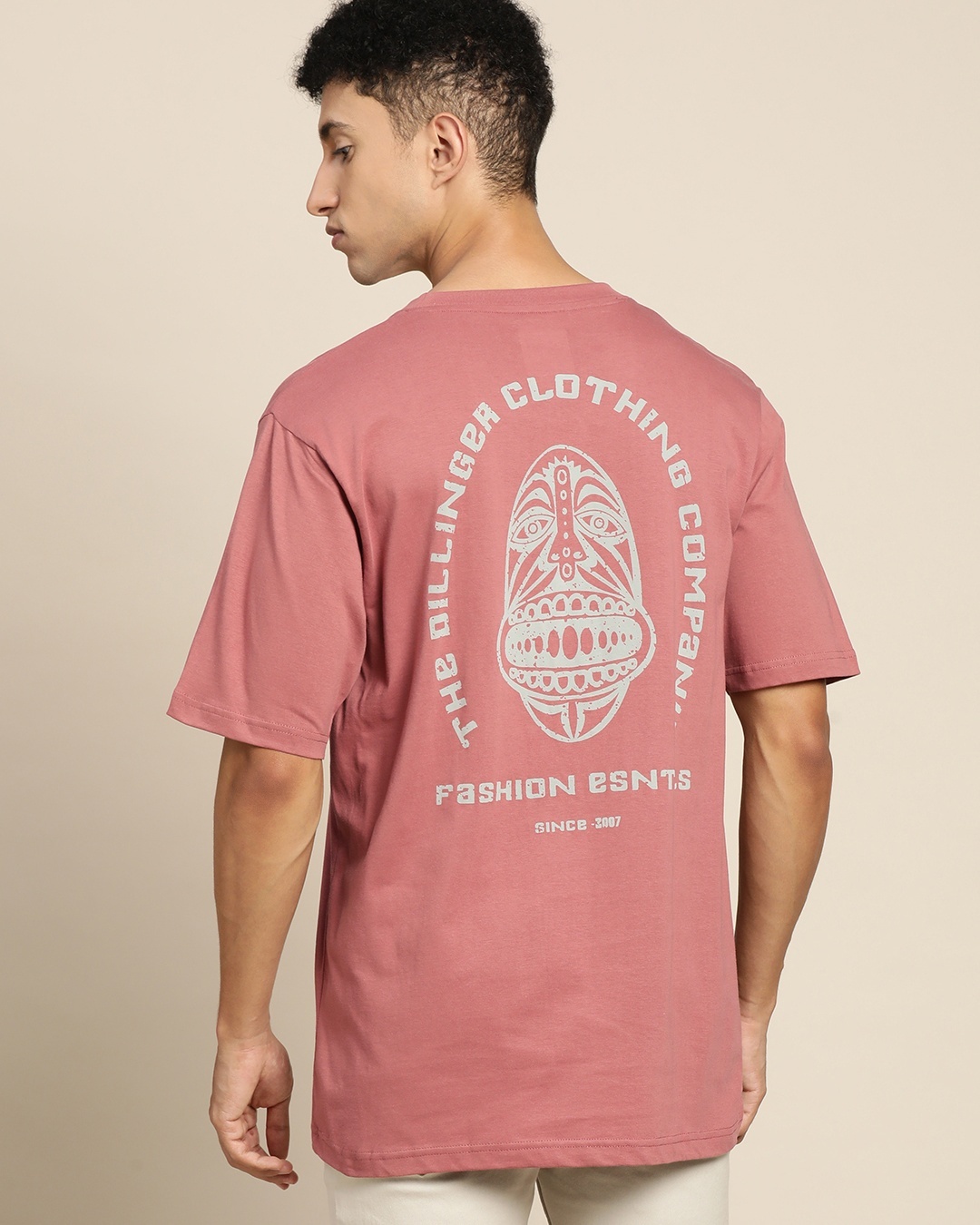 Buy Men's Pink Printed Oversized Tshirt Online at Bewakoof