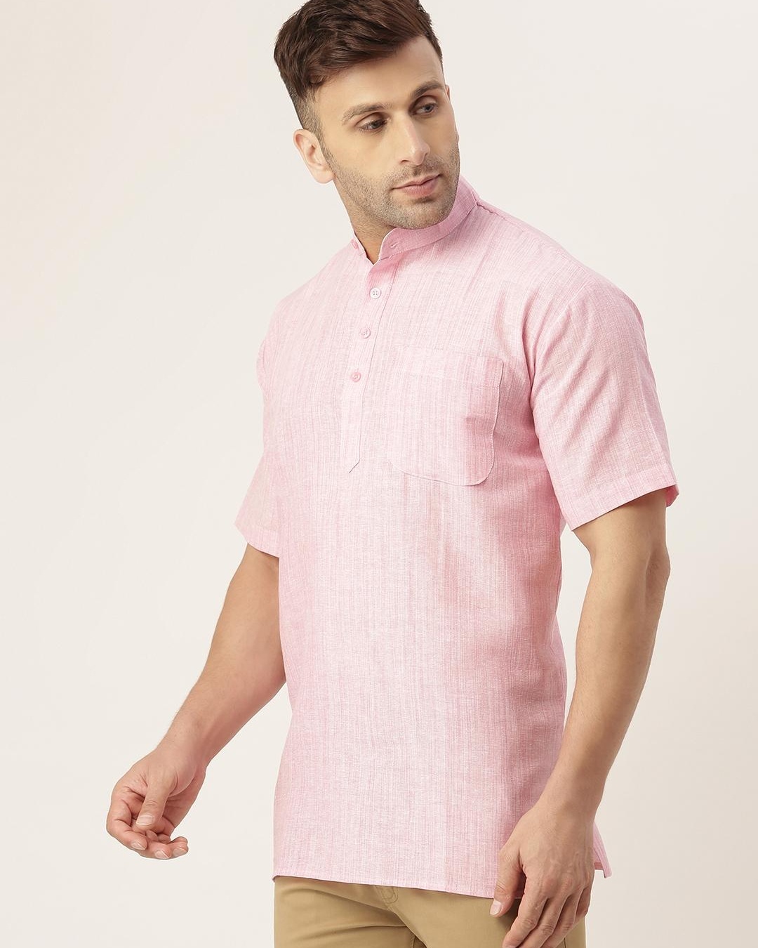 Shop Men's Pink Kurta-Back