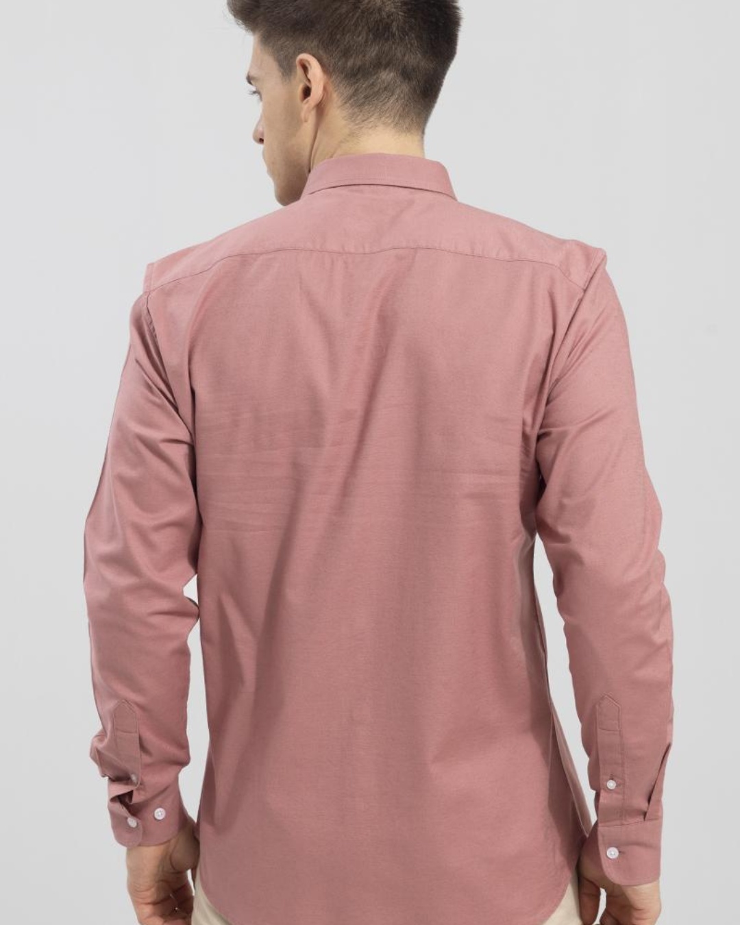 Shop Men's Pink Sencillo Slim Fit Shirt-Back