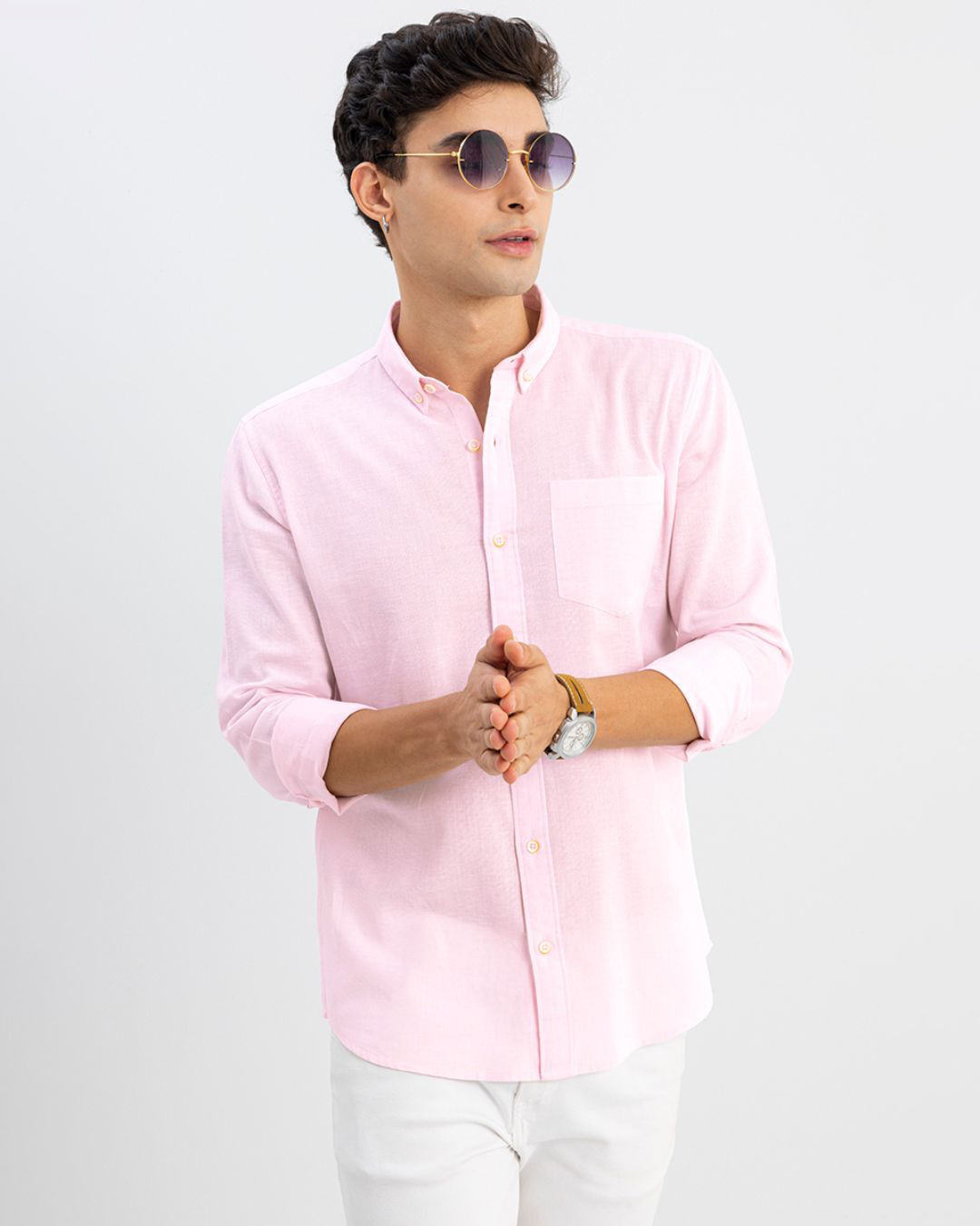 Shop Men's Pink Slim Fit Shirt-Back