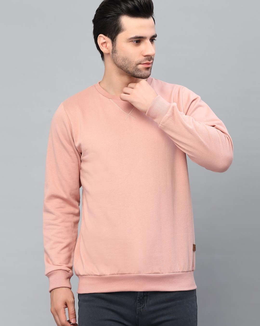 Buy Men's Pink Slim Fit Sweatshirt Online at Bewakoof