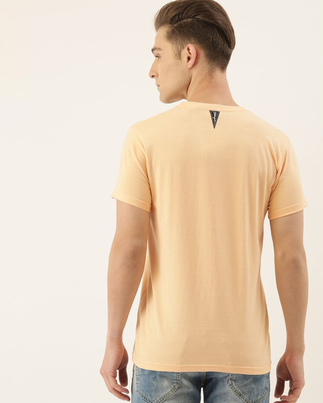 Shop Men's Pink Solid T-shirt-Back