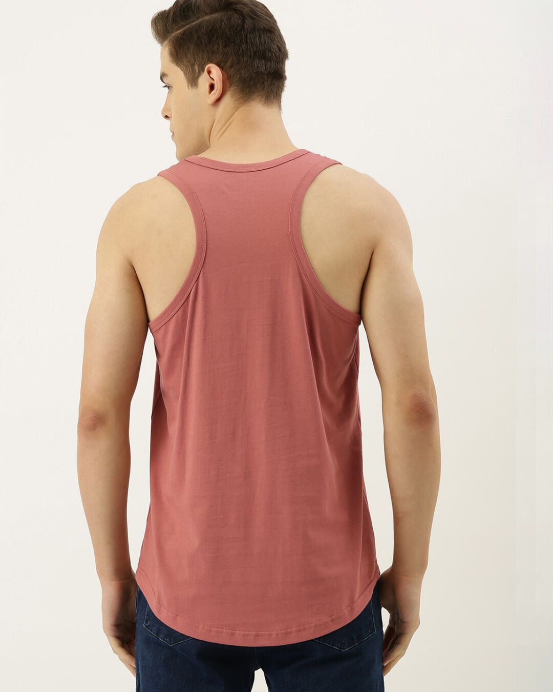 Shop Men's Pink Slim Fit Vest-Back