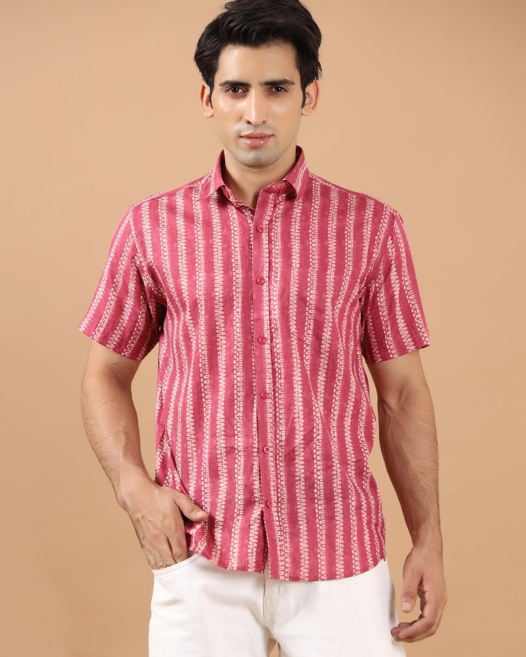 Buy Men's Pink Striped Shirt for Men Pink Online at Bewakoof