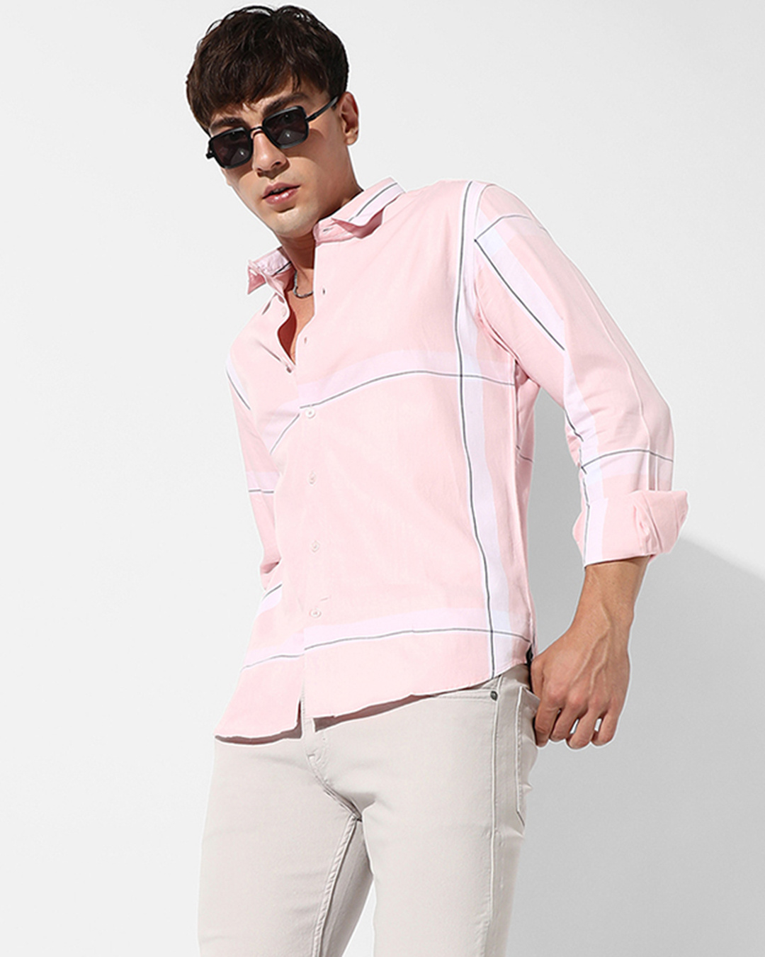 Buy Men's Pink Striped Shirt Online at Bewakoof