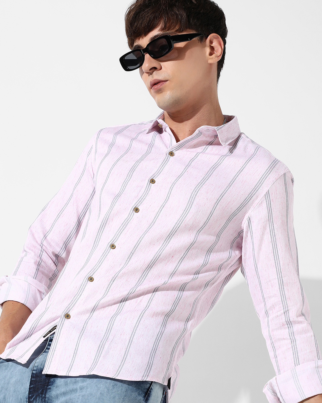 Buy Men's Pink Striped Shirt Online at Bewakoof