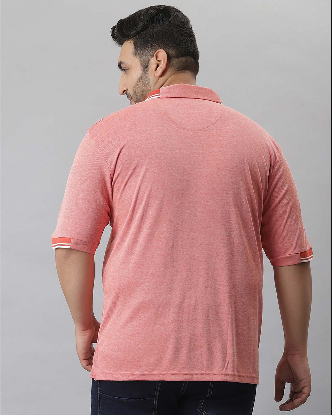 Shop Men's Pink Stylish Half Sleeve Casual T-shirt-Back