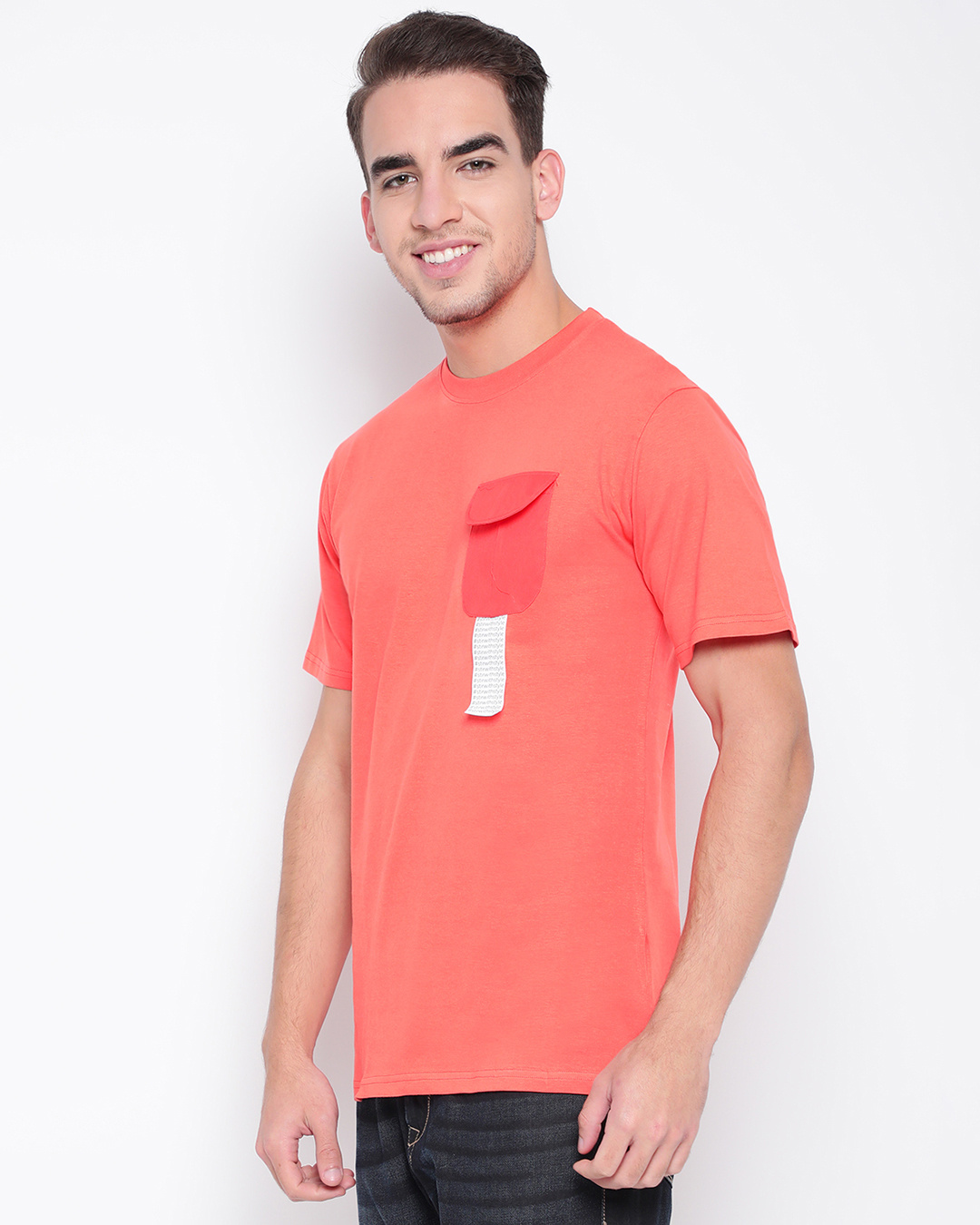 Shop Men's Peach T-shirt-Back