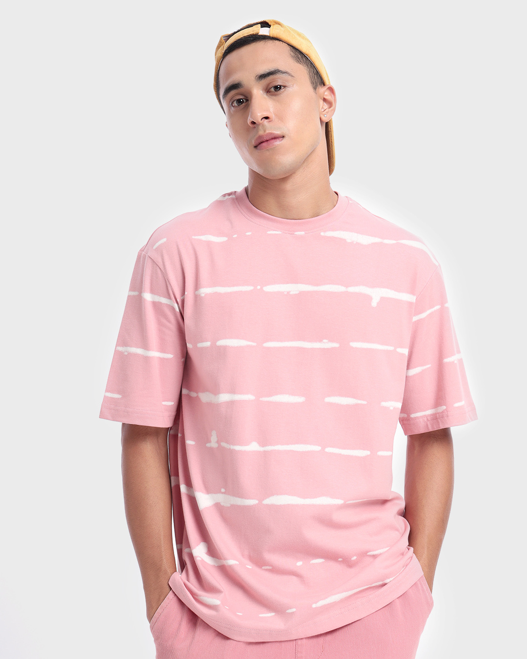 Buy Men's Pink Tie & Dye Oversized Tshirt Online at Bewakoof