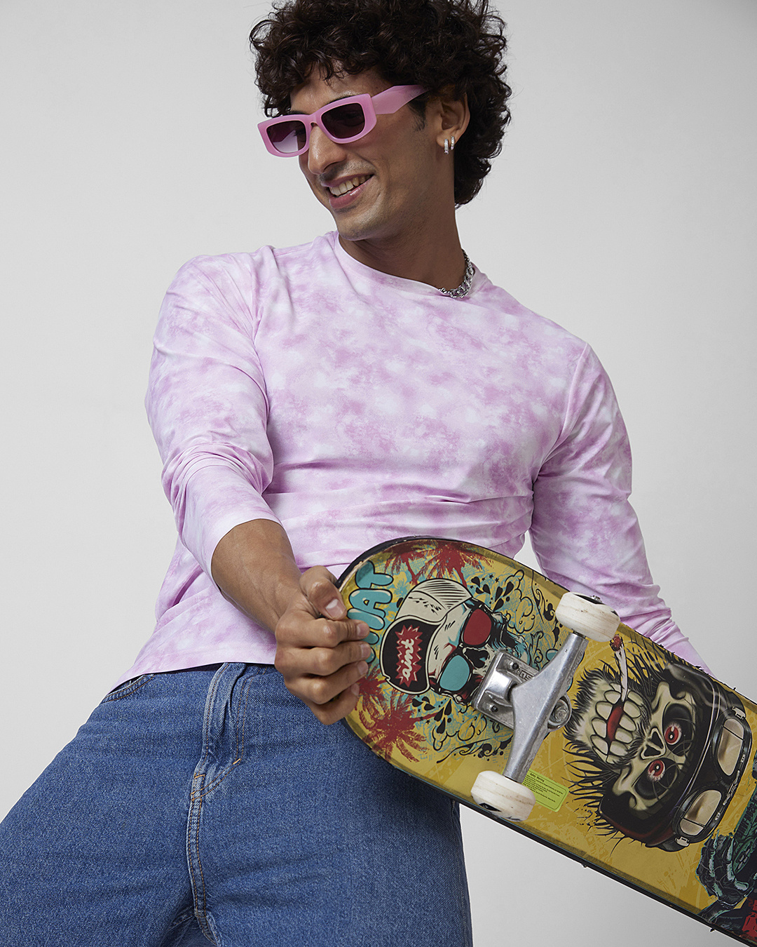 Buy Men's Pink Tie & Dye Tshirt Online at Bewakoof