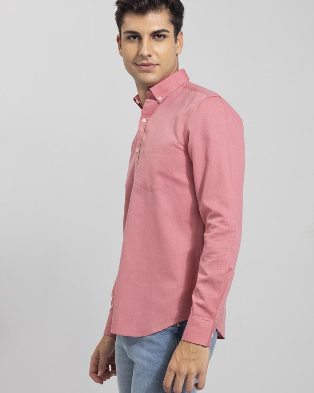 Shop Men's Pink Trig Slim Fit Shirt-Back