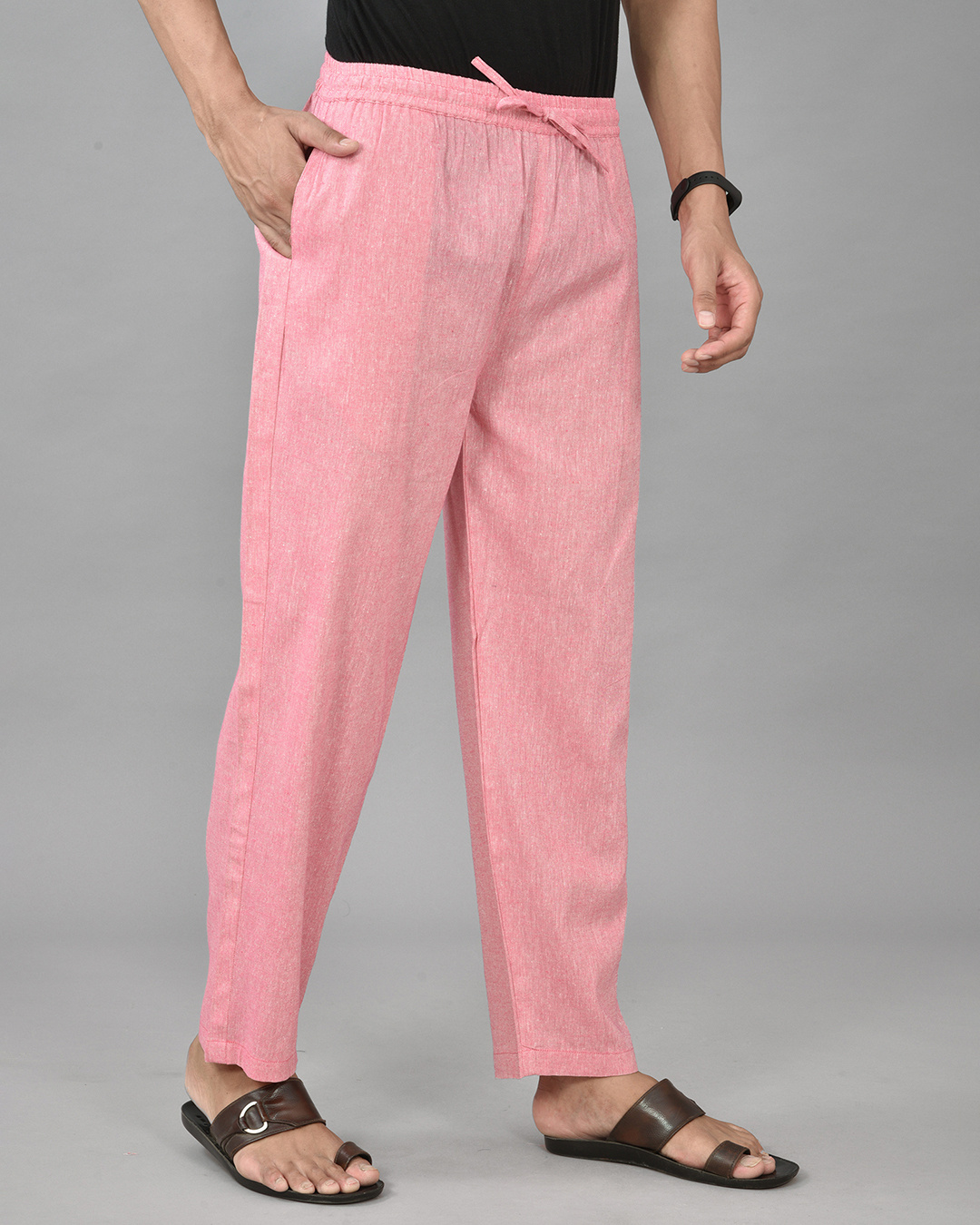Shop Men's Pink Casual Pants-Back