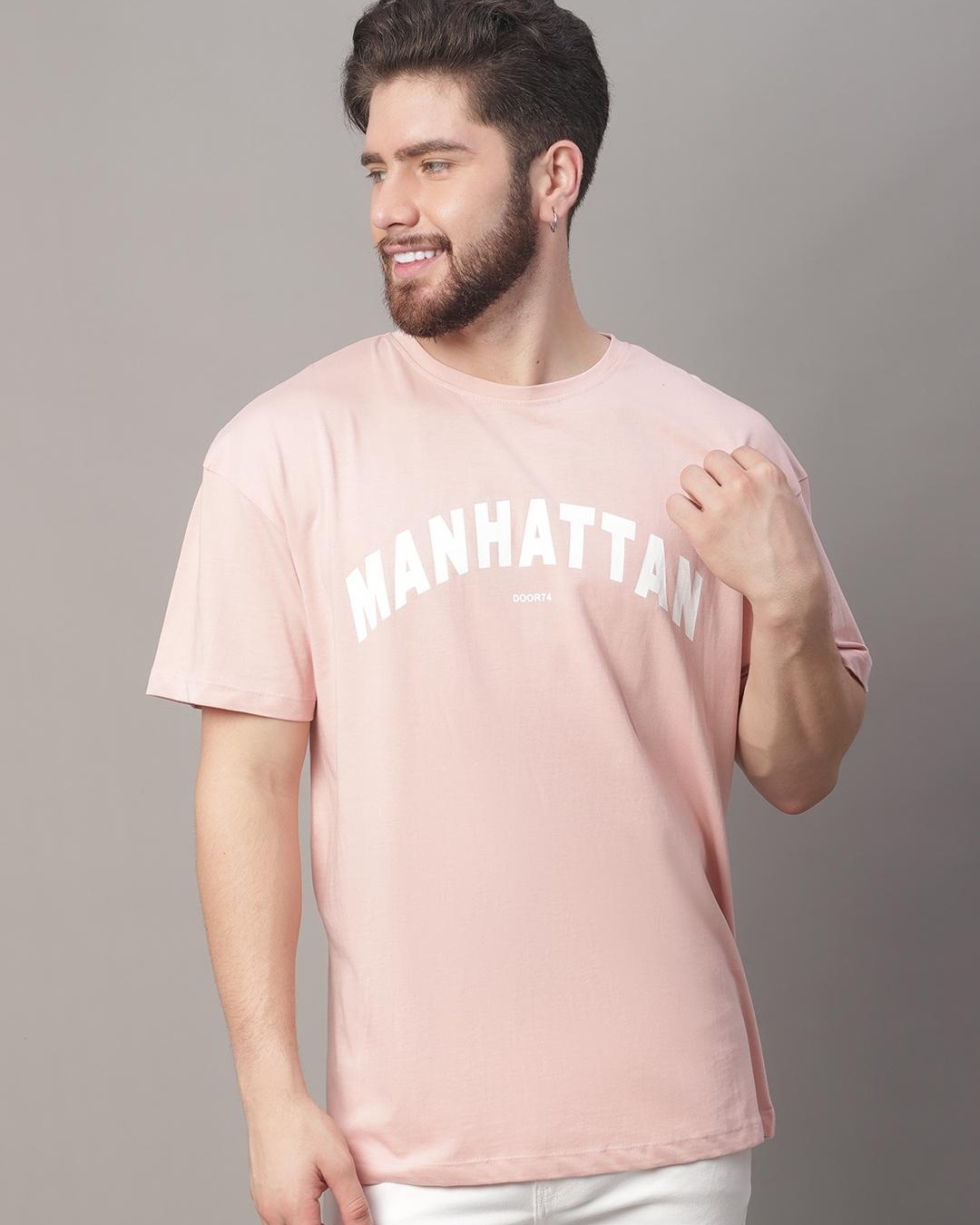 Buy Mens Pink Typography Super Loose Fit T Shirt Online At Bewakoof 5614