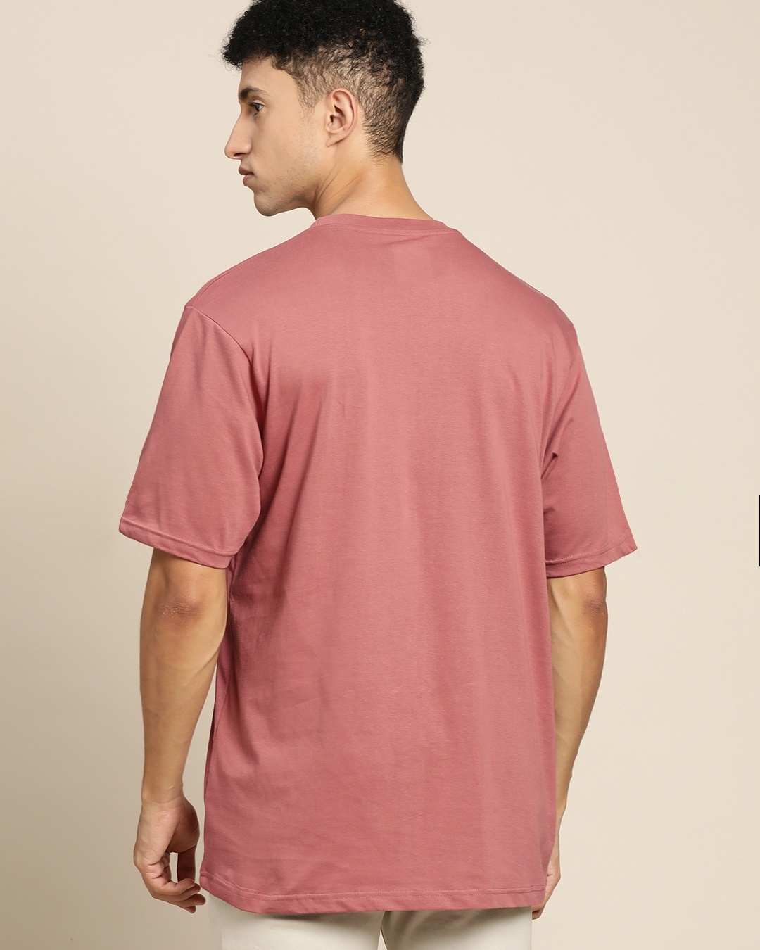 Buy Men's Pink Boston Typography Oversized T-shirt Online at Bewakoof