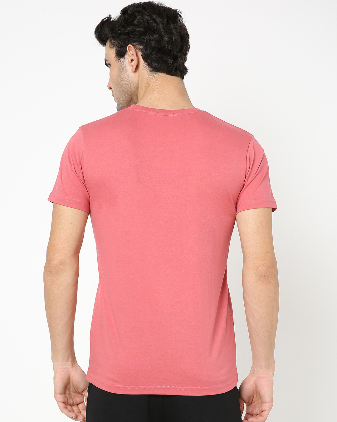 Shop Men's Pink World Peace T-shirt-Back