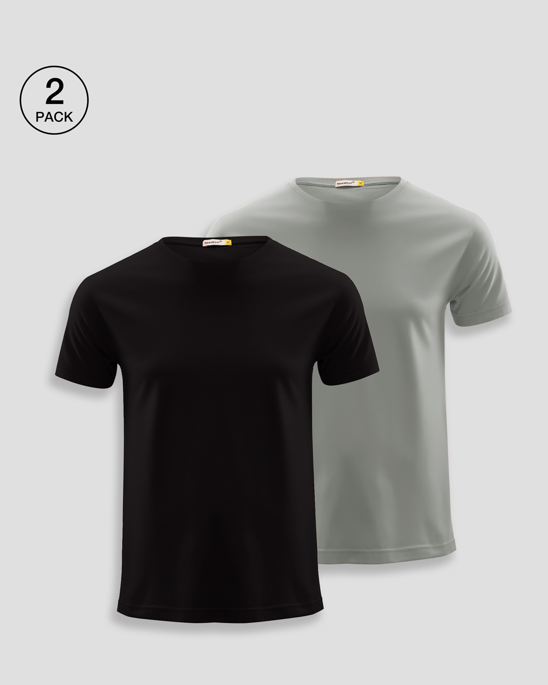 

Men' Plain Half Sleeve T-shirt Pack of 2(Black & Meteor Grey) Men' Plain Half Sleeve T-shirt - Pack of 2 Bewakoof.com, Black-grey
