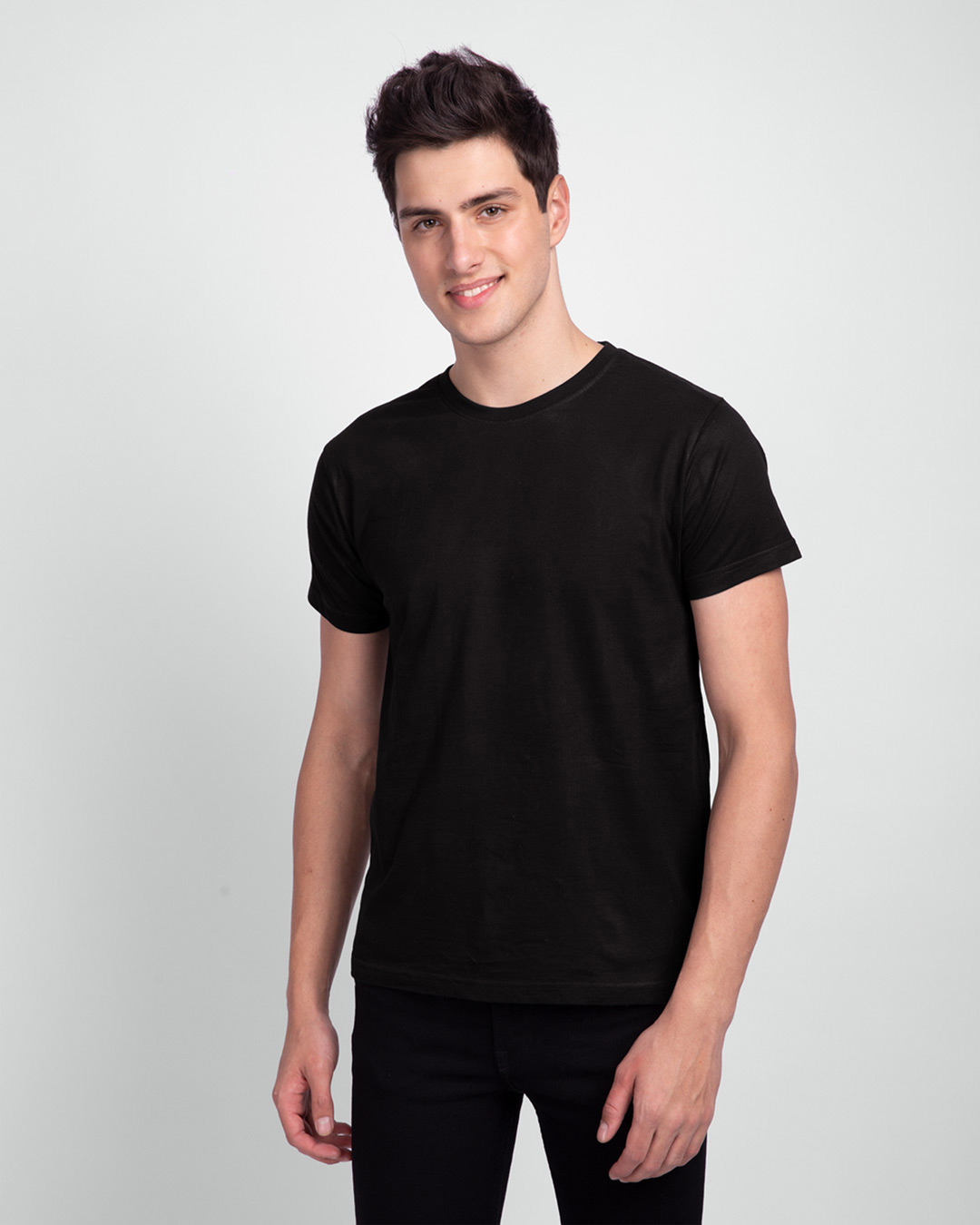 White T-shirt Pack of 2 for Men black 
