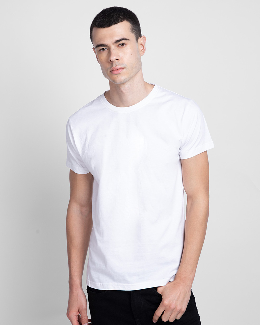 Buy Men S Plain Half Sleeve T Shirt Pack Of 3 Black White Grey For Men Black White Online At Bewakoof