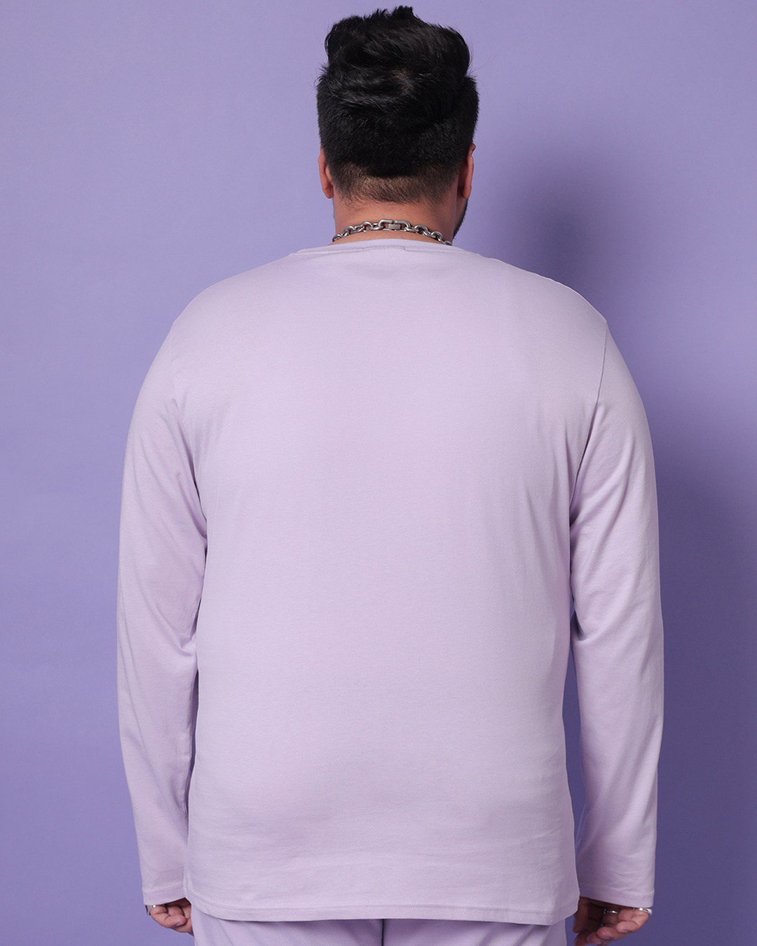 Shop Men's Purple Let Me Overthink Graphic Printed Plus Size T-shirt-Back
