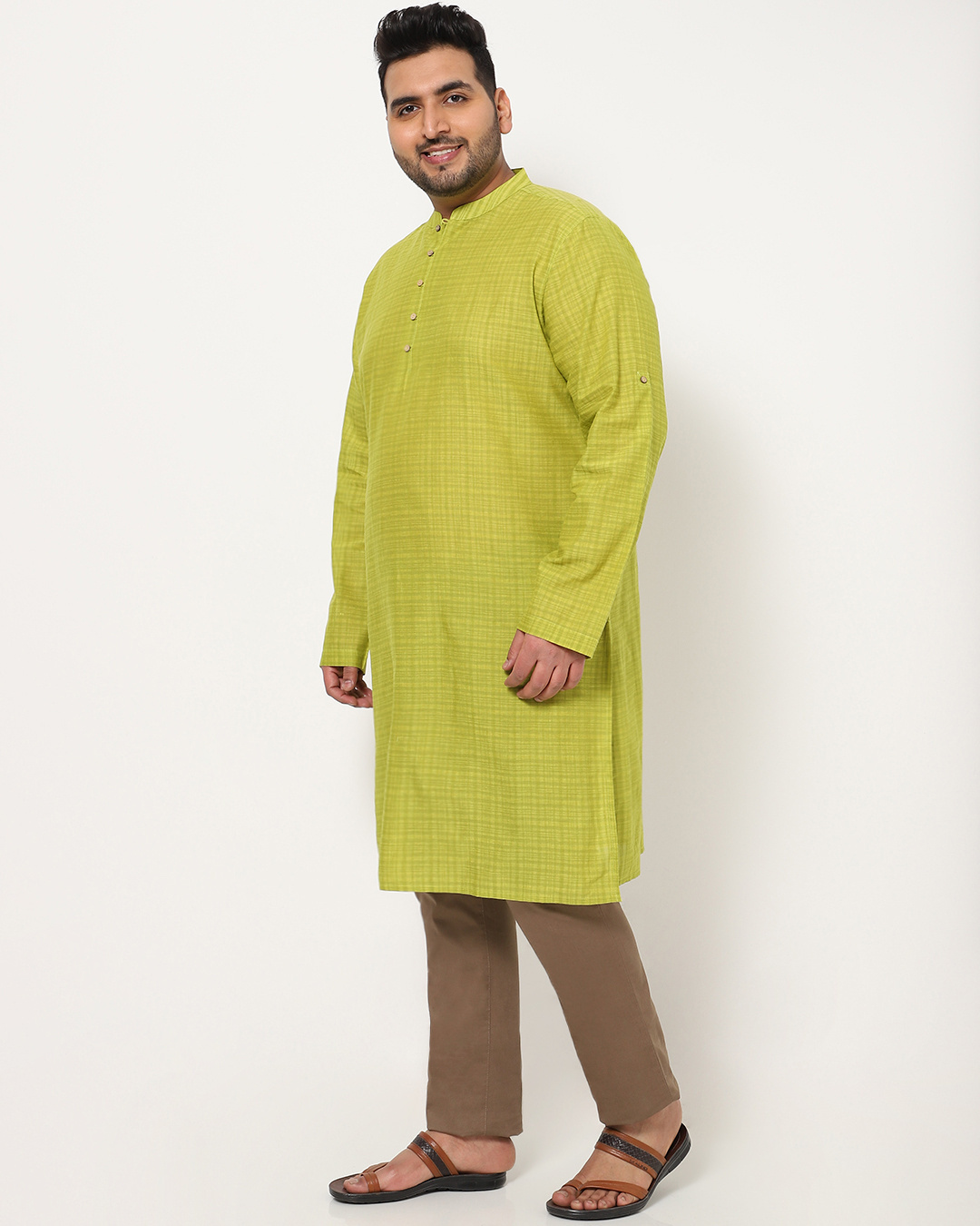 Shop Men's Plus Size Printed Relaxed Fit Festive Kurta-Back