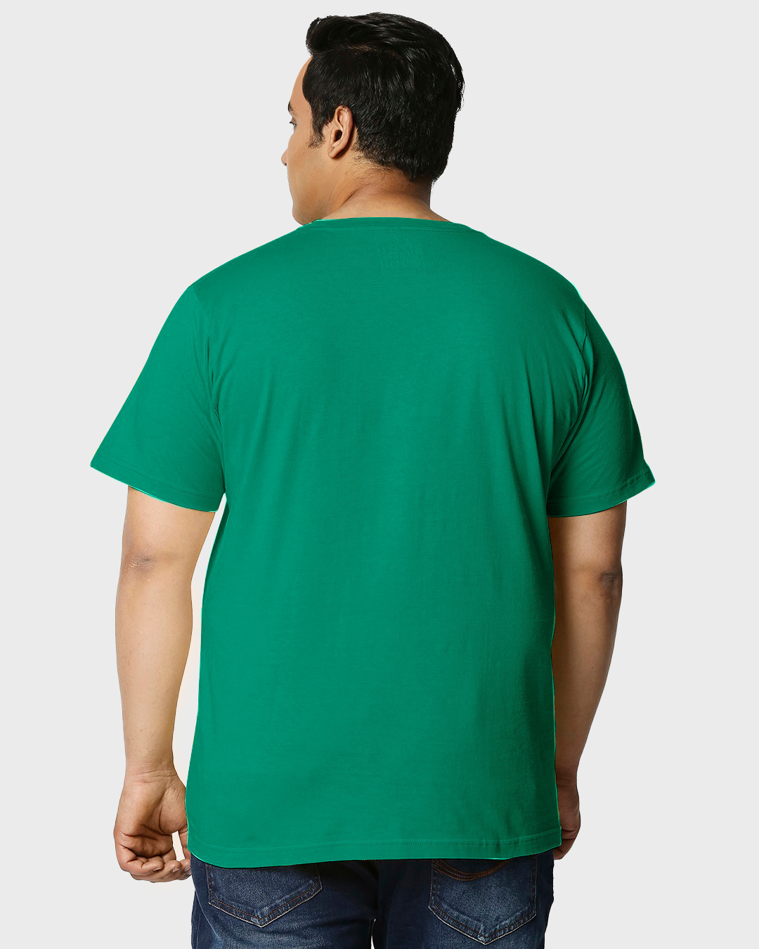 Shop Men's Verdant Green Plus Size T-shirt-Back