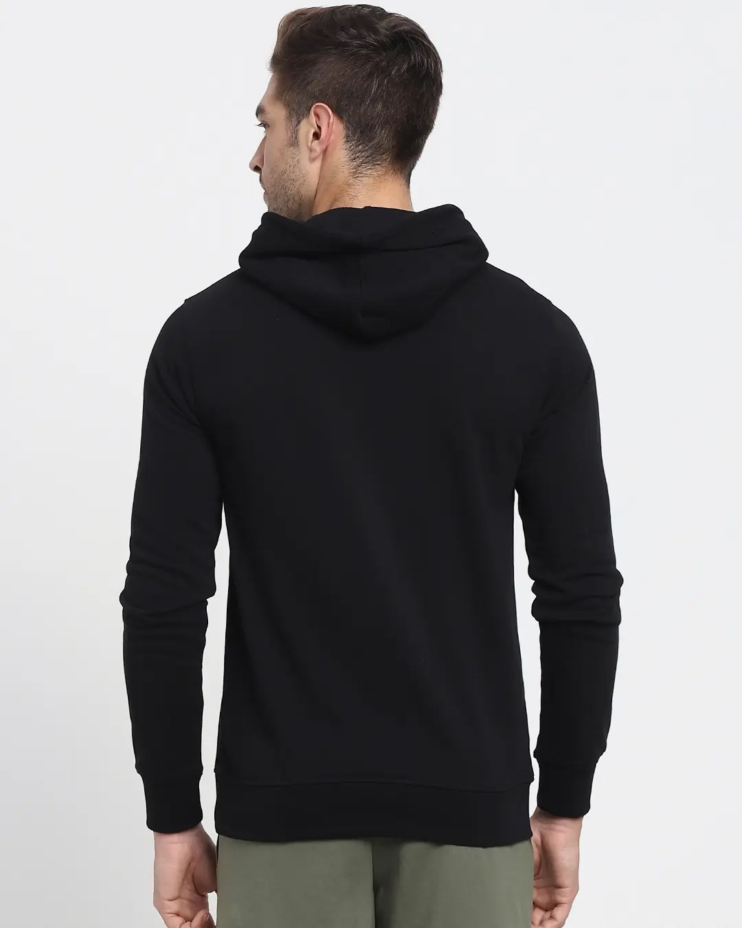 Shop Men's Black Pop Hope Typography Hoodie-Back