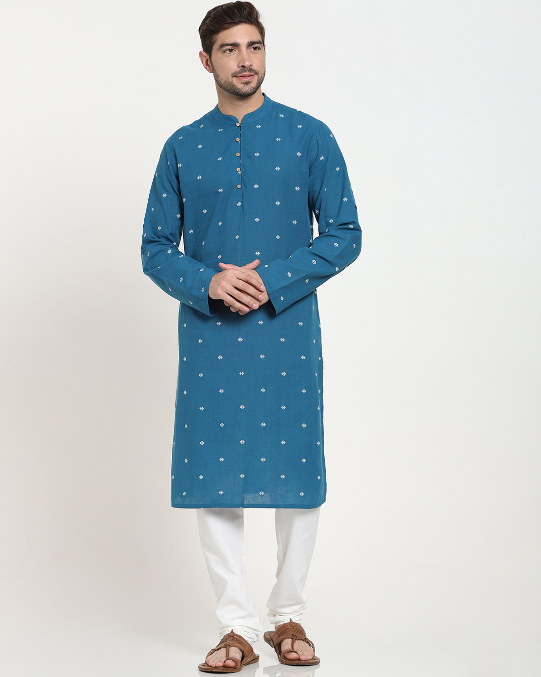 Shop Men's Printed Festive Relaxed Fit Kurta-Front