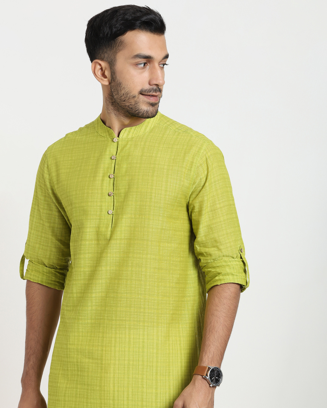 Buy Men's Green Relaxed Fit Festive Long Kurta Online at Bewakoof